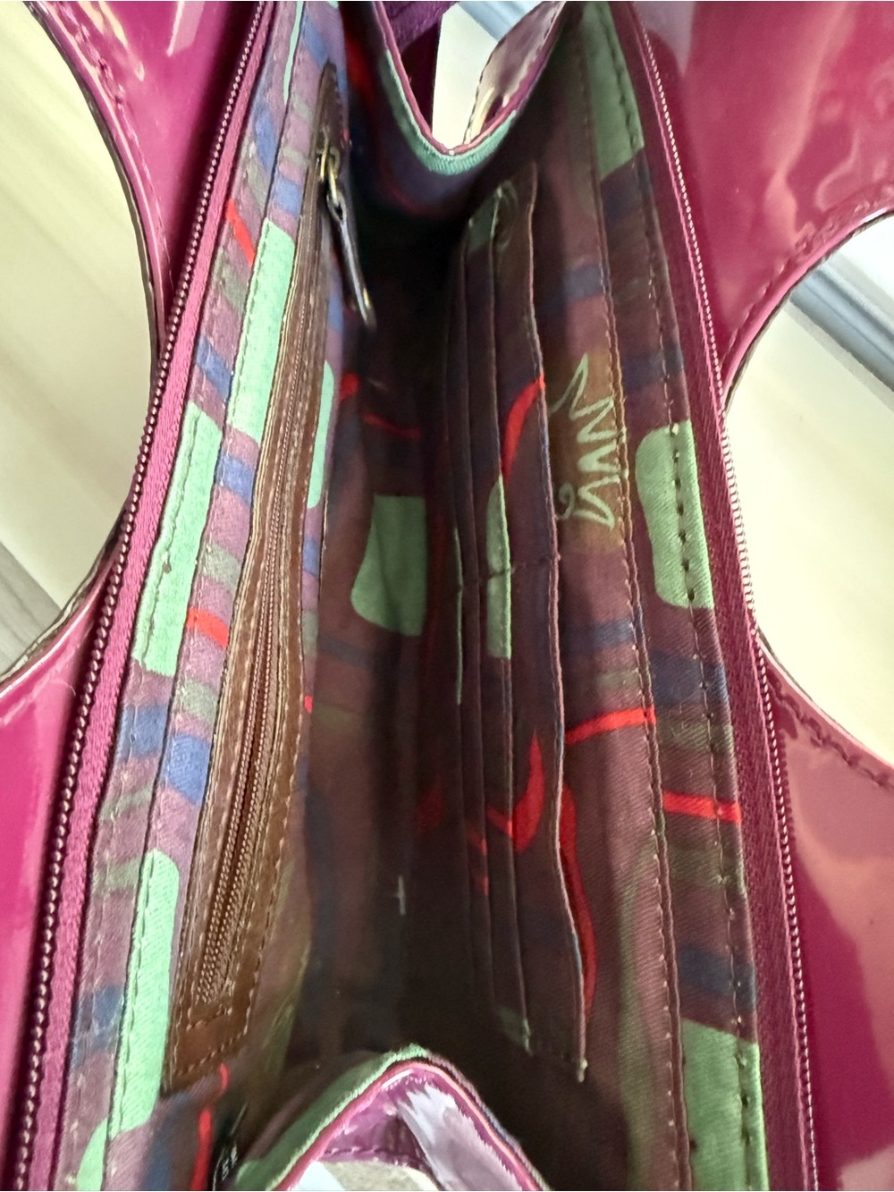 Gianni Bini Patent Plum Cutout Handle Clutch - Picture 6 of 6